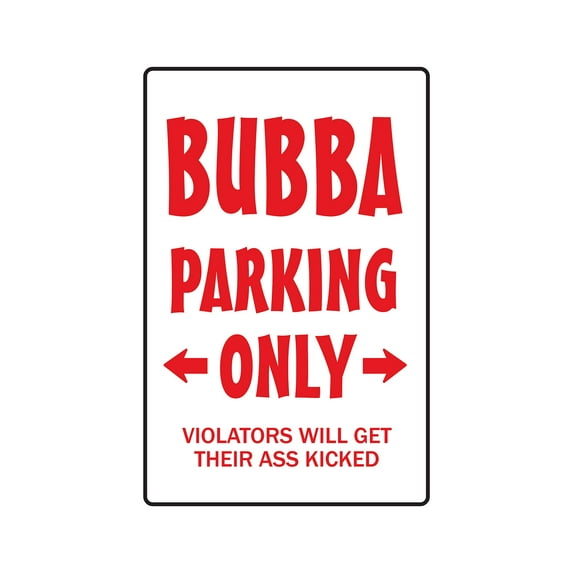 BUBBA PARKING Decal redneck hillbilly hick country music nascar | Indoor/Outdoor | 9" Tall