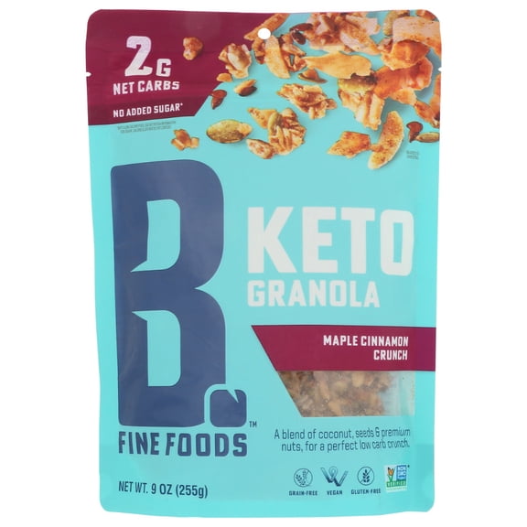 BUBBAS FINE FOO - Maple Cinnamon Crunch Keto Granola 9OZ ( Pack of 6)