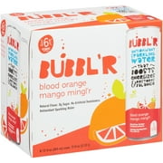 BUBBL'R Antioxidant Sparkling Water, Blood Orange Mango Mingl'r, 12 fl oz, 6 Pack Cans