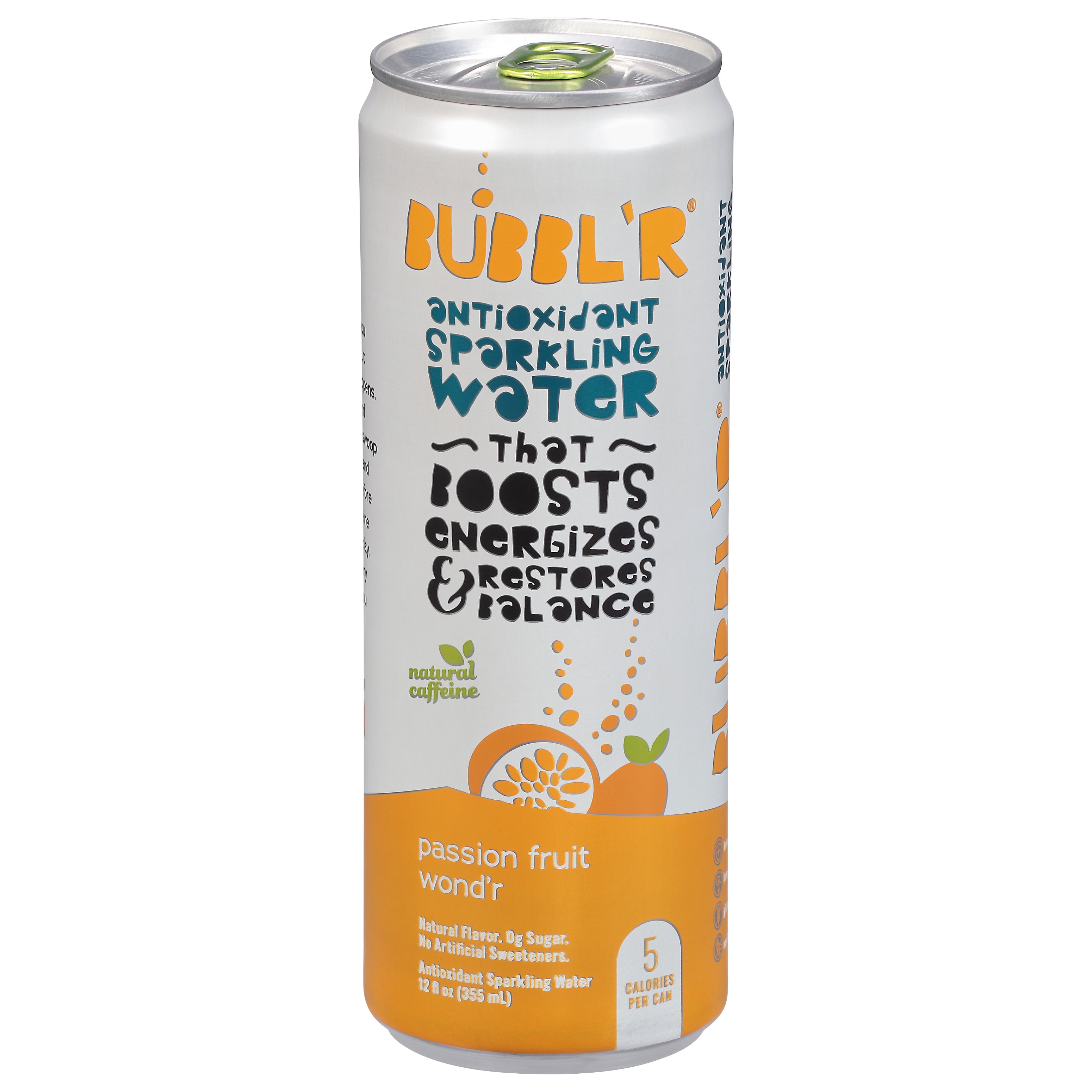 BUBBL'R Antioxidant Sparkling Water, Passion Fruit Wond'r, 12 fl oz Can