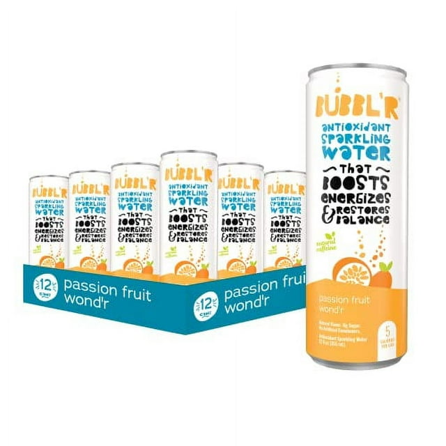 BUBBL'R passion fruit wond'r, Antioxidant Sparkling Water with Natural