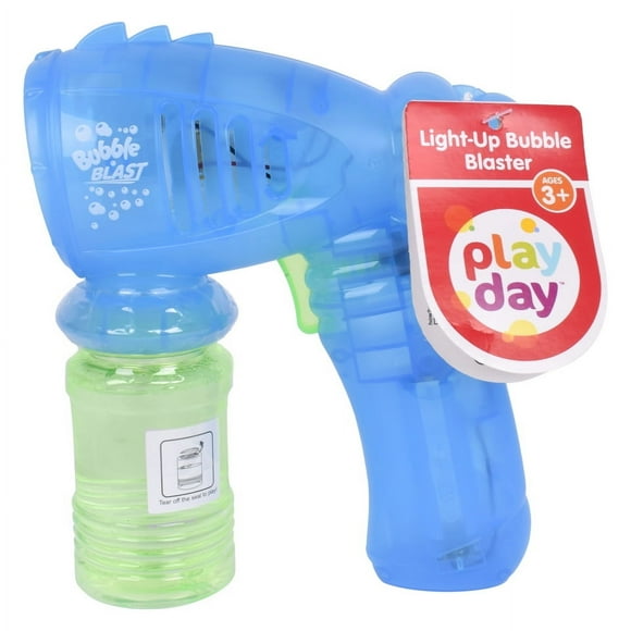 Play Day Light up Bubble Blaster - Blue, 4oz Solution, Children Ages 3+