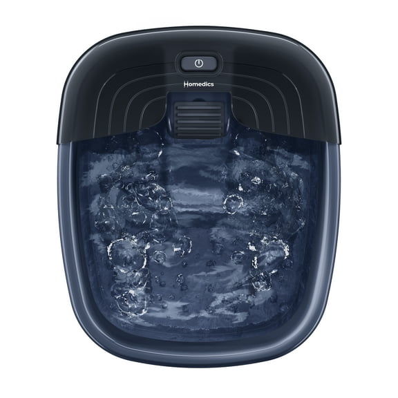 Homedics Bubble Bliss Deluxe Foot-Spa with Heat, Massaging Bubbles, Acupressure Attachments, Bubbling Foot Spa Bath, Black