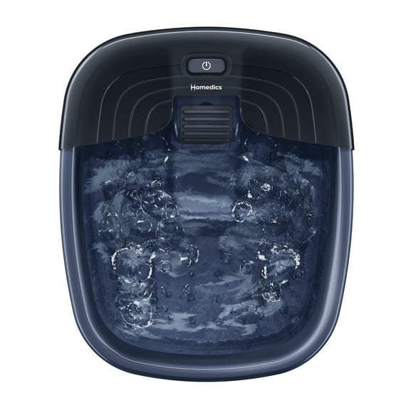 Homedics Bubble Bliss Deluxe Foot-Spa with Heat, Massaging Bubbles, Acupressure Attachments, Bubbling Foot Spa Bath, Black