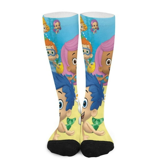 BUBBLE GUPPIES Compression Socks For Women Men Knee Compression Socks Long Knee High Socks For Running Sports Hiking Cycling Travel