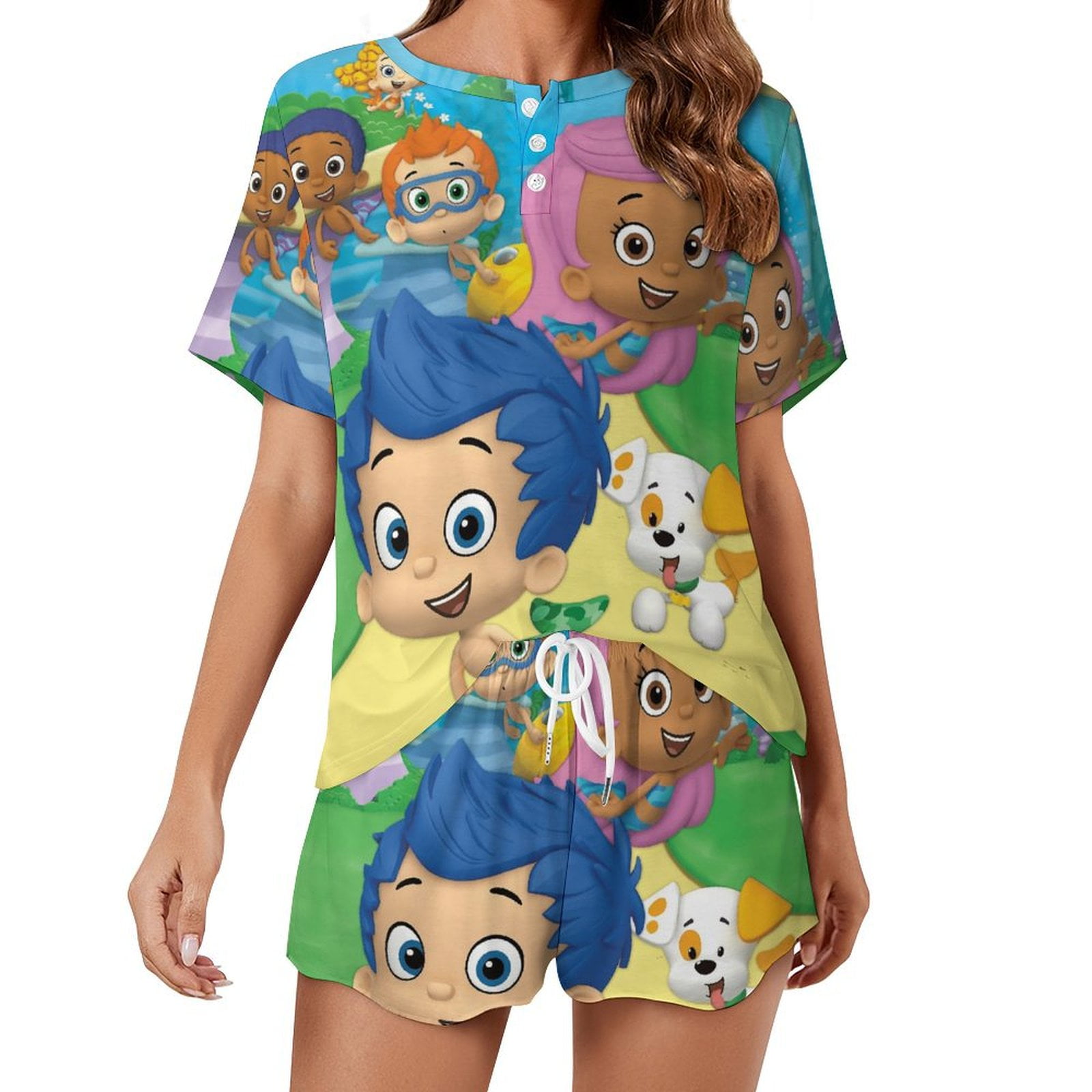 BUBBLE GUPPIES Women Pajamas Set Loungewear Sleepwear 2 Piece PJ Sets ...