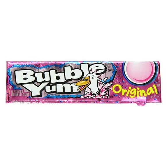 BUBBLE YUM Bubble Gum, Original, 5 Pieces (Pack of 18)