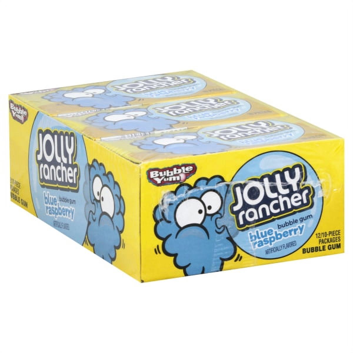 BUBBLE YUM JOLLY RANCHER Blue Raspberry Flavored Gum, 10 Piece (Pack of