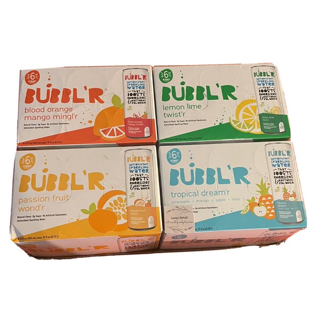 BUBBLR 24 Pack, Bubblr Antioxidant Sparkling Water, Variety Pack