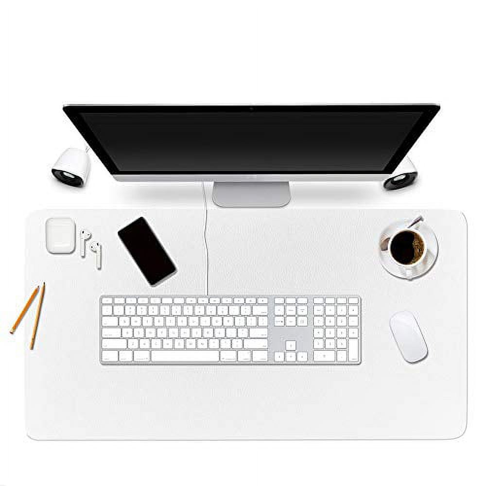 BUBM Desk Pad Protector 35.4" x 17", PU Leather Desk Mat Blotters Organizer with Comfortable