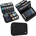 thumbnail image 1 of BUBM Double Layer Electronic Accessories Organizer, Travel Gadget Bag for Cables, USB Flash Drive, Plug and More, Perfect Size Fits for iPad Mini (Medium, Black), 1 of 2