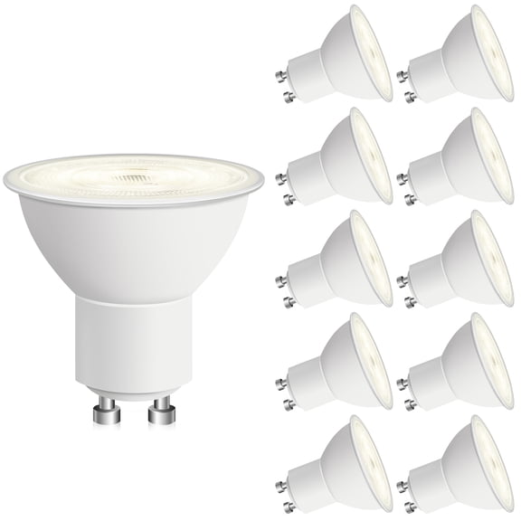 BUBO GU10 LED Bulbs 6W=50W, 3500K Natural White, Energy Saving MR16 Spotlights, 650LM, 38° Beam, Long Lifespan for Track & Recessed Lighting, 10 Pack