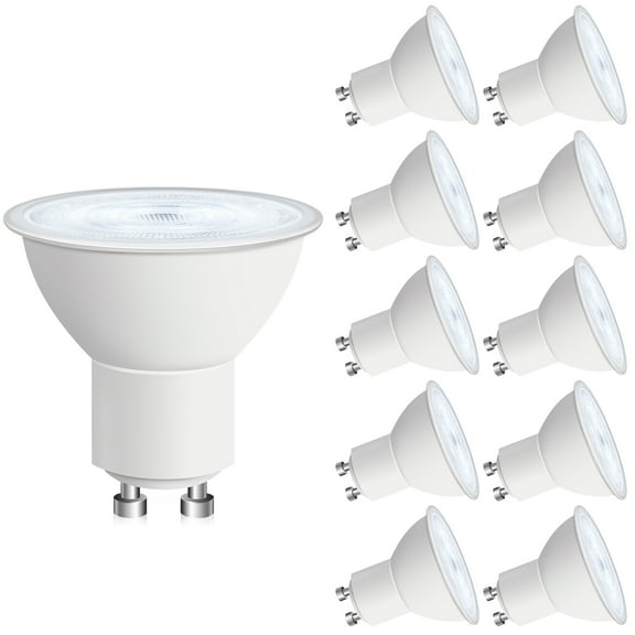 BUBO GU10 LED Bulbs 6W=50W, 5000K Daylight, Energy Saving MR16 Spotlights, 650LM, 38° Beam, Long Lifespan for Track & Recessed Lighting, 10 Pack