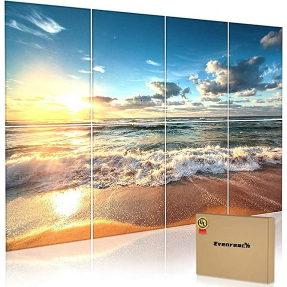BUBOS 8 Pack Art Acoustic Panels Soundproof Wall Panels,48X32Inches Sound Absorbing Panels,Decorative Acoustical Wall Panels, Acoustic Treatment for Recording Studio, Beach