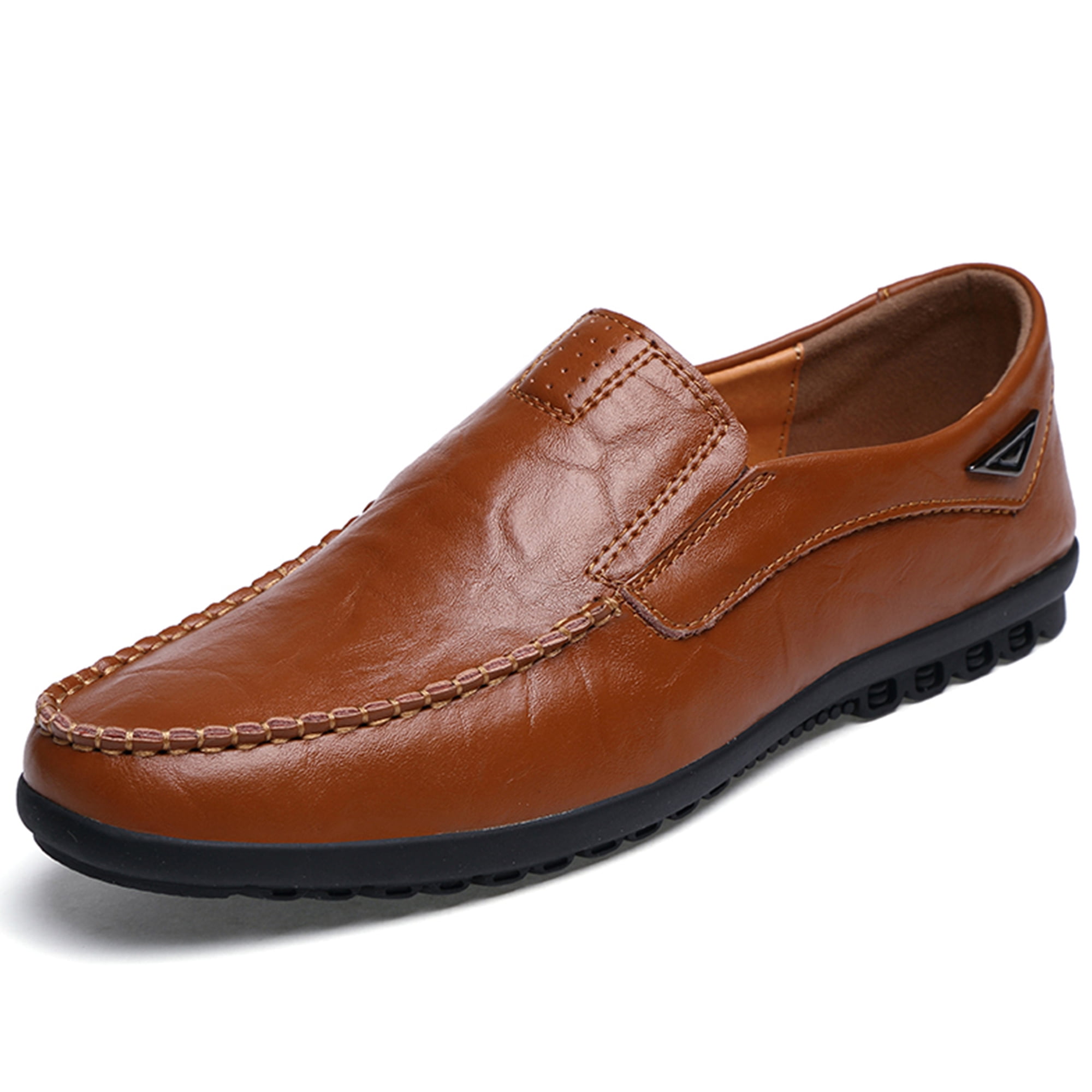 BUBUDENG Flat Loafer for Men Leather Slip-on Business Dress Shoes ...