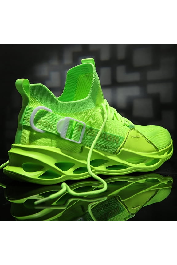 Men Athletic Mesh Shoes Non Slip Blade Running Gym Sneakers Lightweight Walking Sports Cool Shoes