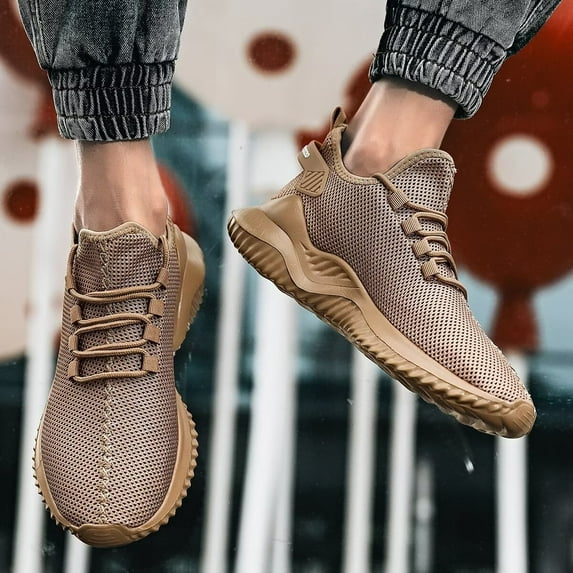 BUBUDENG Men's Sports Shoes Fashionable And Casual Fly Woven Shoes Breathable Mesh Walking Shoes