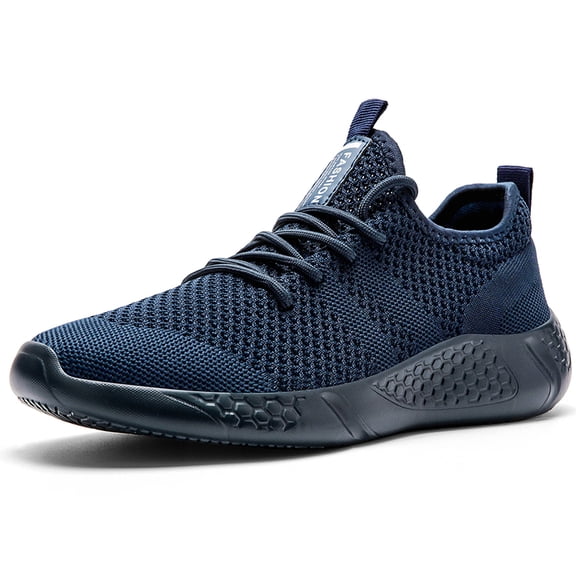 BUBUDENG Mens Mesh Sneakers Lightweight Casual Shoes Athletic Shoes Black Size 6.5 Trainers