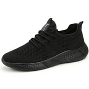 BUBUDENG Mens Mesh Sneakers Lightweight Casual Shoes Athletic Shoes Black Size 6.5 Trainers