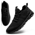 thumbnail image 1 of BUBUDENG Mens Walking Sneakers Athletic Shoes Breathable Knit Casual Shoes 11 Black Trainers Lightweight, 1 of 8
