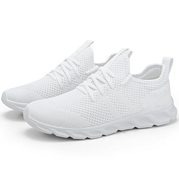 BUBUDENG Womens Slip-on Sneakers Athletic Walking Sneakers Lightweight Casual Running Gym Shoes Size 10.5 White