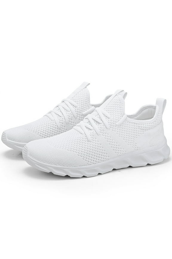 Womens Slip-on Sneakers Athletic Walking Sneakers Lightweight Casual Running Gym Shoes Size 6.5 White