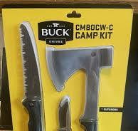 BUCK Knives Camp Kit Folding Saw, Fixed Blade Knife with Sheath, Axe with Sheath