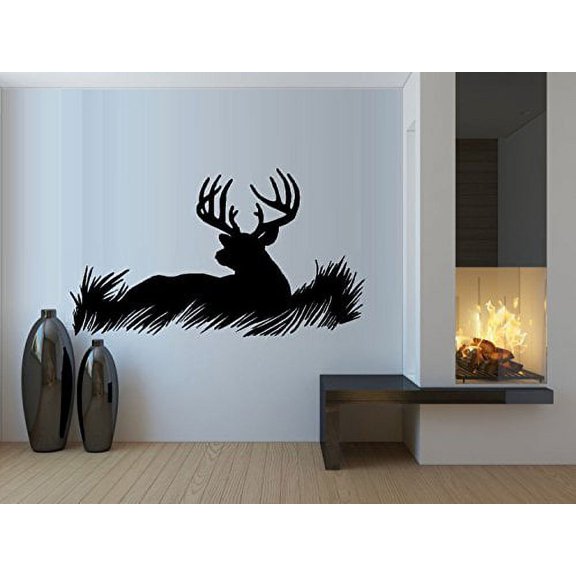 BUCK LAYING DOWN IN GRASS ~ Wall Decal, 20" x 40"