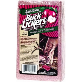 Evolved Habitats Buck Lickers Flavored Mineral Salt Block Deer Lick - With Calcium, 4 lbs
