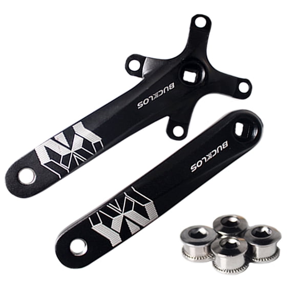 BUCKLOS 104 BCD Mountain Bike Single Speed Crankset, 170mm MTB Square Taper Crankset with Plating Chainring (Multicolor) 30/32/34/36/38T, Replacement for Bicycle Crank Arm Set