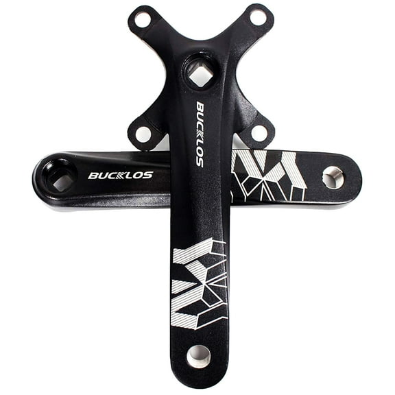 BUCKLOS 104 BCD Mountain Bike Single Speed Crankset, 170mm Square Taper Crankset with Plating Chainring 30/32/34/36/38T (Multicolor)