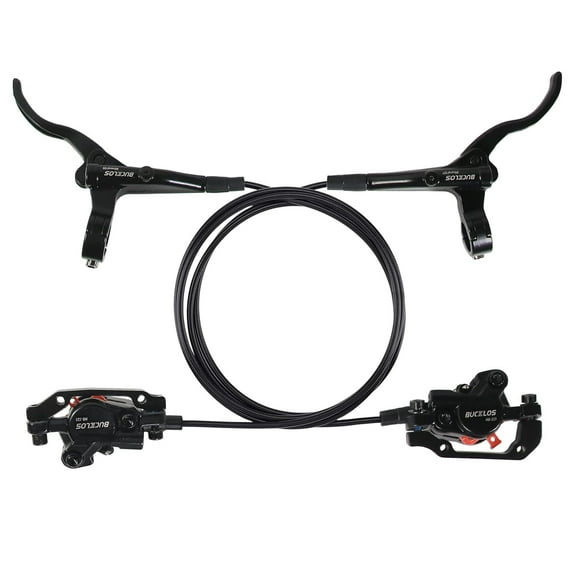 BUCKLOS 2 Piston Bike Hydraulic Disc Brakes with Brake Pad Aluminum Alloy Levers with Calipers PM/is Adapter MTB Disc Brake Set Fit for Mountain Bike, Road Bike, BMX HB-323