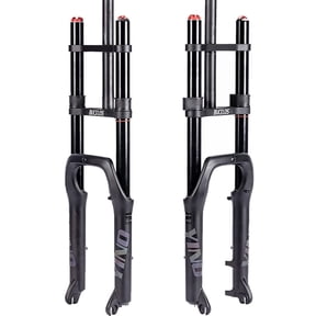 BUCKLOS 20 inch 4.0 Fat Tire E-Bike Air Suspension Fork, 180mm Travel, 135mm Hub Spacing, 9mm QR Mtb Electric Bicycle Front Fork for Snow Beach Bike