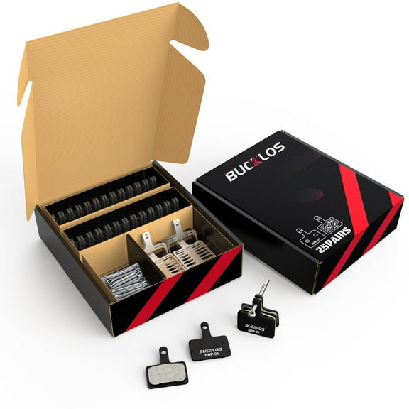 BUCKLOS 25PC Bike Disc Brake Pads-Bicycle Disk Brake Pads for ​TRP Tektro Shimano MT200 Deore Br-M575 M525 T675 M505 M495 Bicycle Disk Brakes Pads for Mountain Bike/Electric Bike/MTB/Road/Scooter