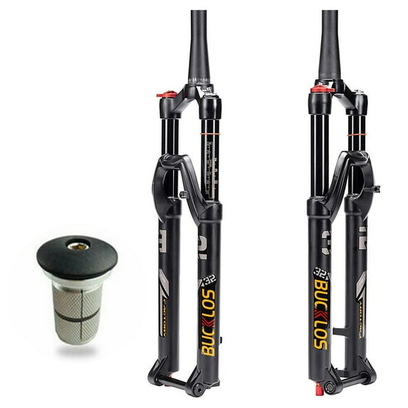 BUCKLOS 26/27.5/29" MTB Bicycle Suspension Fork Air Fork Thru Axle Front Fork 120MM travel Rebound Adjustment Bike Accessories