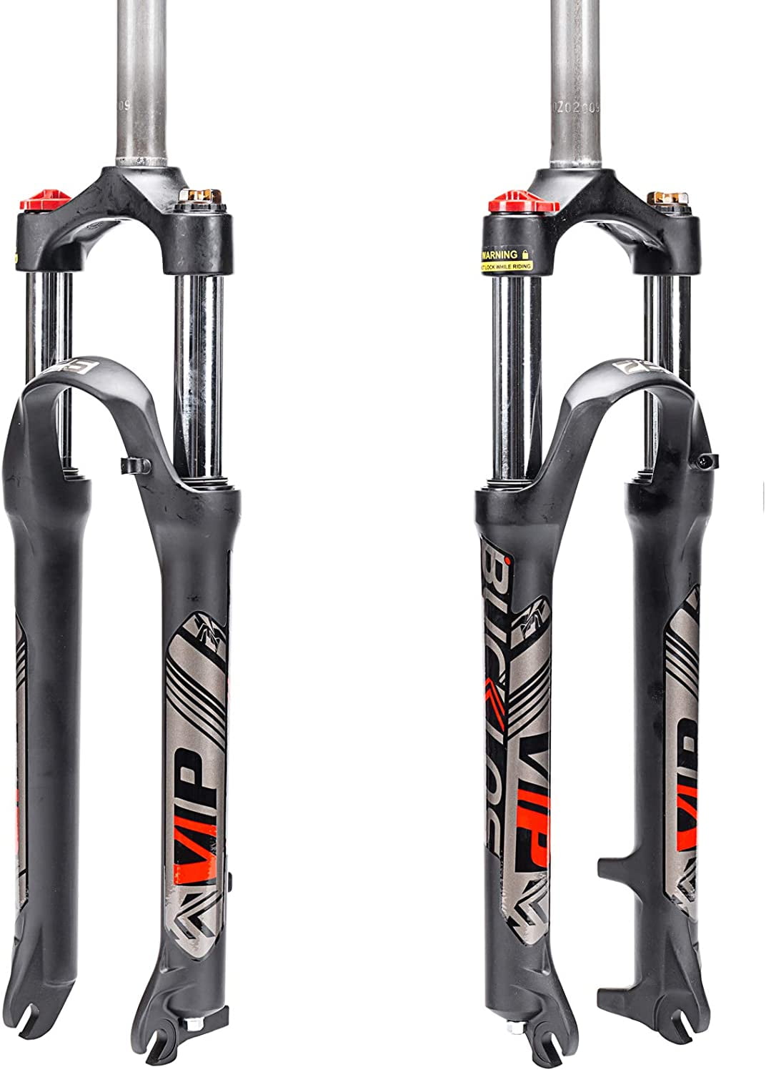 BUCKLOS 26/27.5/29 MTB Suspension Fork Travel 100mm, 28.6mm Straight Tube QR 9mm Crown Lockout Aluminum Alloy XC Mountain Bike Front Forks