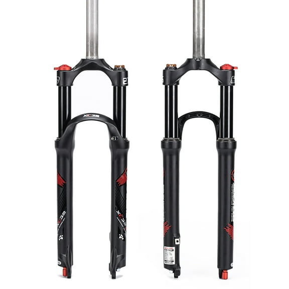 BUCKLOS 26/27.5/29 inch Travel 100mm MTB Oil Spring Suspension Fork, Rebound Adjust 1 1/8 Straight Tube QR 9mm Manual Lockout XC Mountain Bike Front Forks 28.6mm Threadless Steerer