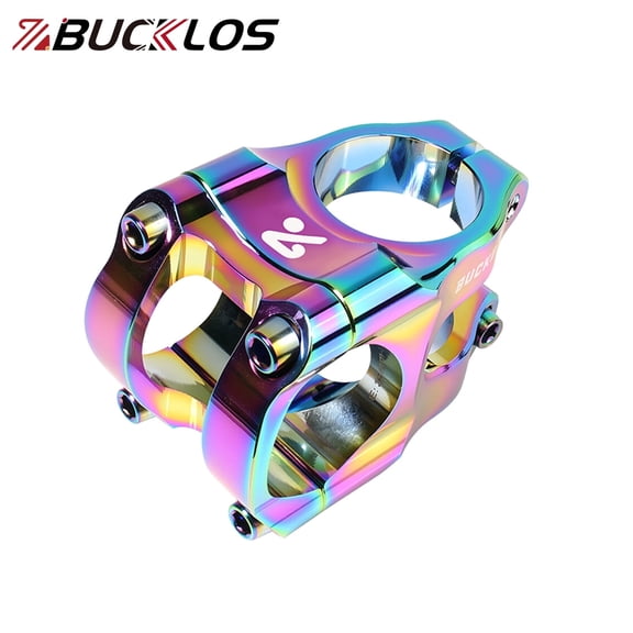 BUCKLOS 35mm Short Bike Stem 31.8mm Handlebar Clamp 6061-T6 Aluminum Alloy CNC Machined Mountain Bike Stem, Lightweight 126.3g MTB DH Road Folding Bicycle Short Stem with Colorful Anodized Finish