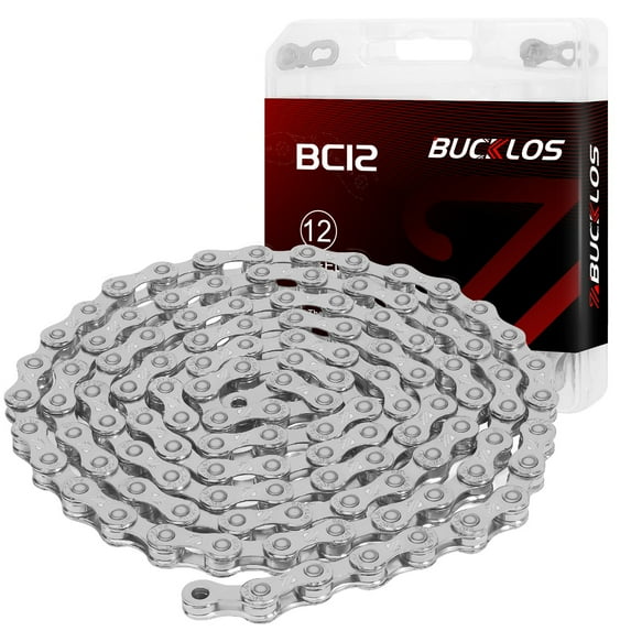 BUCKLOS 6/7/8/9/10/11/12 Speed Bike Chain,Half Hollow/Full Hollow Bicycle Chains for Road Bike/Mountain Bike/MTB//BMX,Silver/Gold 1/2 x 11/128 Inch 116 Links with Quick Link