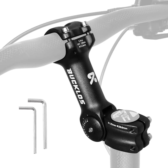 BUCKLOS Adjustable Bike Stem 31.8mm 25.4mm Riser Handlebar Stem, 100/110/120/130/140mm 60 Degree Extender Bicycle Mountain Bike Stems for MTB Road E-Bike BMX
