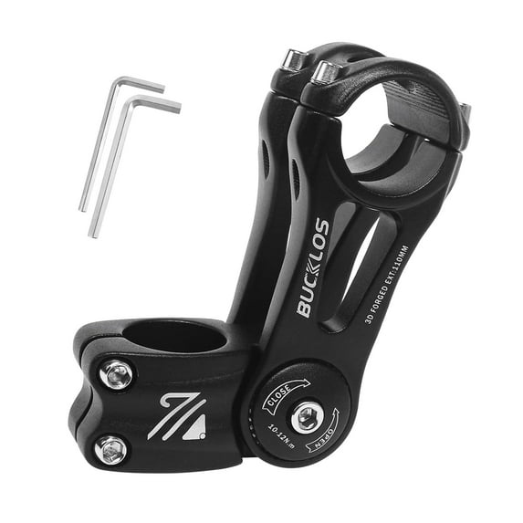 BUCKLOS Adjustable Bike Stem MTB 25.4mm 31.8mm 110/130/145mm 80 Degree Bike Stem Riser for Angle Adjustment, Bicycle Handlebar Extension for Commuter Bikes, E-Bike, MTB, Mountain, Road Bicycles