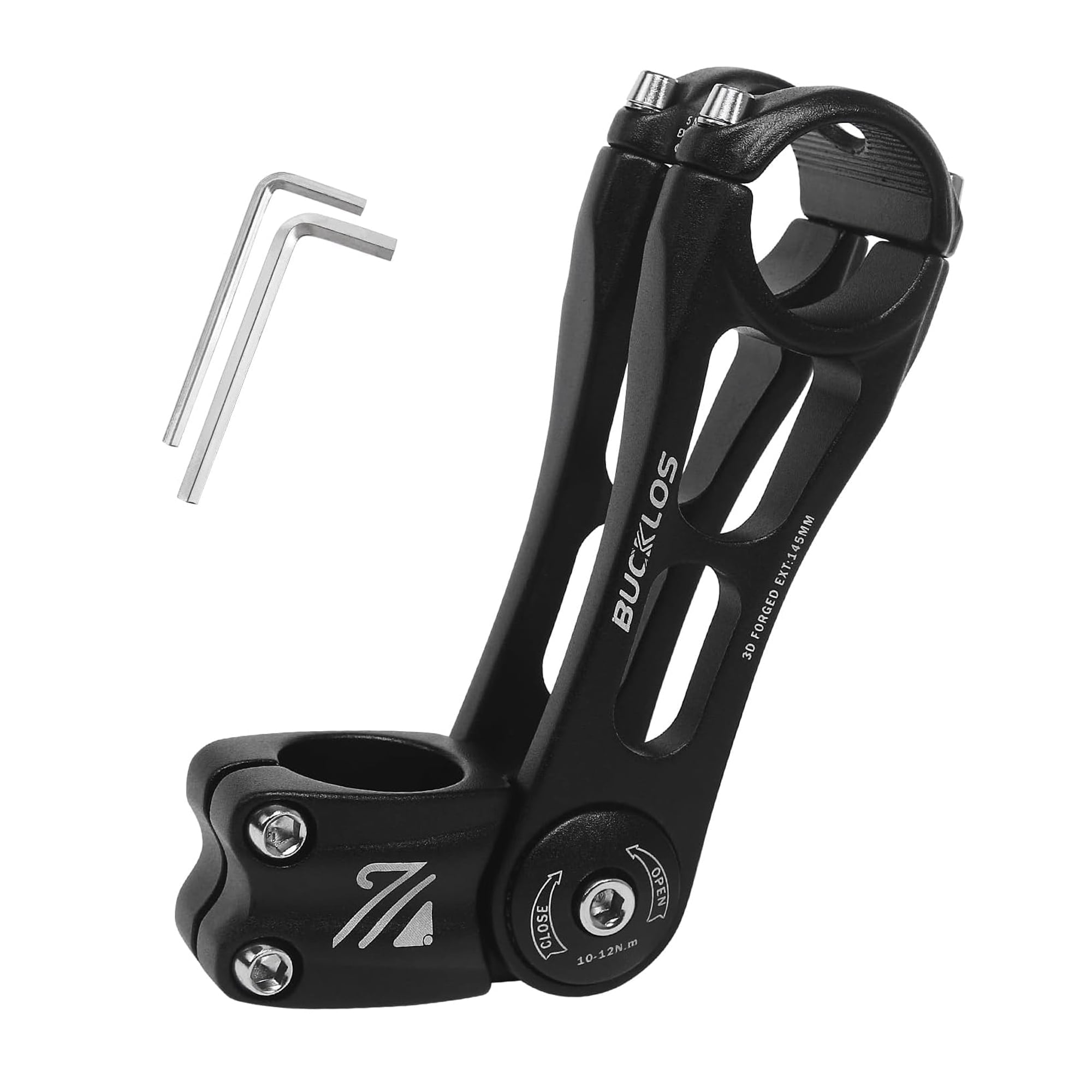 BUCKLOS Adjustable Bike Stem MTB 25.4mm 31.8mm 110/130/145mm 80 Degree ...