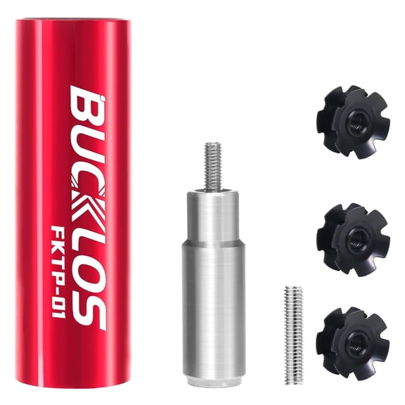 BUCKLOS Bicycle Fork Star Nut Setting Install Tool with Free Star Nuts and Spare Special Screws for 1", 1-1/8" Threadless Fork Tubes and Headset System, Stainless Bike Star Nut Installation Tool