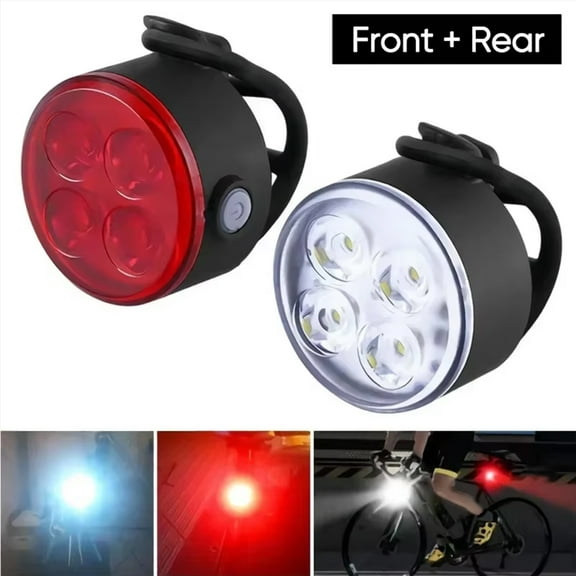 BUCKLOS Bicycle Lights Front And Rear Bike Lamp LED USB Rechargeable Flashlight for Bicycle Bicycle Lighting Light Set Lantern