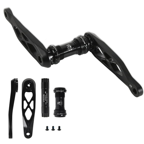 BUCKLOS Bike Crank Arm Set with Bottom Bracket 170MM Aluminum Alloy Road Bicycle Crank Black/Titanium/Silver Direct Mount Single Speed Mountain Bike Cranksets for MTB BMX