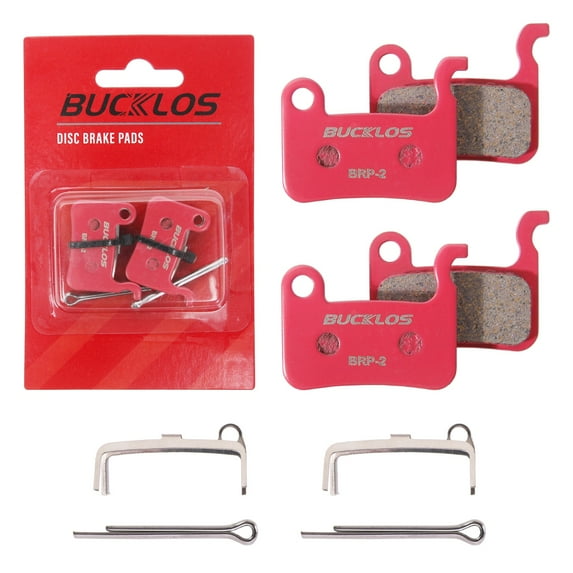 BUCKLOS Bike Disc Brake Pads - Bicycle Disk Brake Pads for Zoom/Shimano Deore XT XTR LX SLX Hone Alfine Saint for Ebike/Mountain Bike/Electric Bike/Road/Scooter(Metallic)