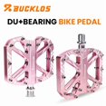 thumbnail image 1 of BUCKLOS Mountain Bike Pedals 9/16", DU+Sealed Bearing Flat Platform Bicycle Pedals, CNC Aluminum Alloy Wide MTB Pedals, Anti‑Slip Pins, Waterproof Dustproof for MTB BMX Folding Bikes, 1 of 9