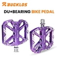 thumbnail image 1 of BUCKLOS Mountain Bike Pedals 9/16", DU+Sealed Bearing Flat Platform Bicycle Pedals, CNC Aluminum Alloy Wide MTB Pedals, Anti‑Slip Pins, Waterproof Dustproof for MTB BMX Folding Bikes, 1 of 9