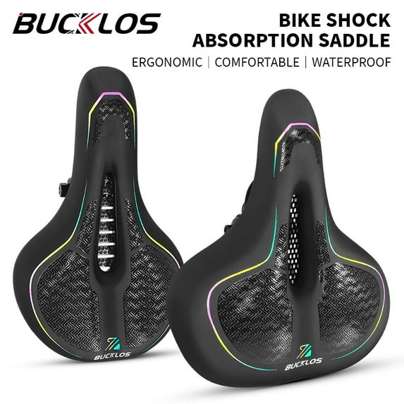 BUCKLOS Bike Saddle Bicycle Hollow Breathable Shockproof Soft Saddle Comfortable Bike Seat Cushion for Peloton Bike, Stationary Exercise Bike, City Bike, Ebike
