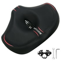 BUCKLOS Noseless Bike Seat for Comfort Men&Women Extra Wide Bicycle Seat Cushion Oversized Comfortabele Foam Padded Bike Saddle for Peloton Exercise Bike Ebike Cruiser Bikes